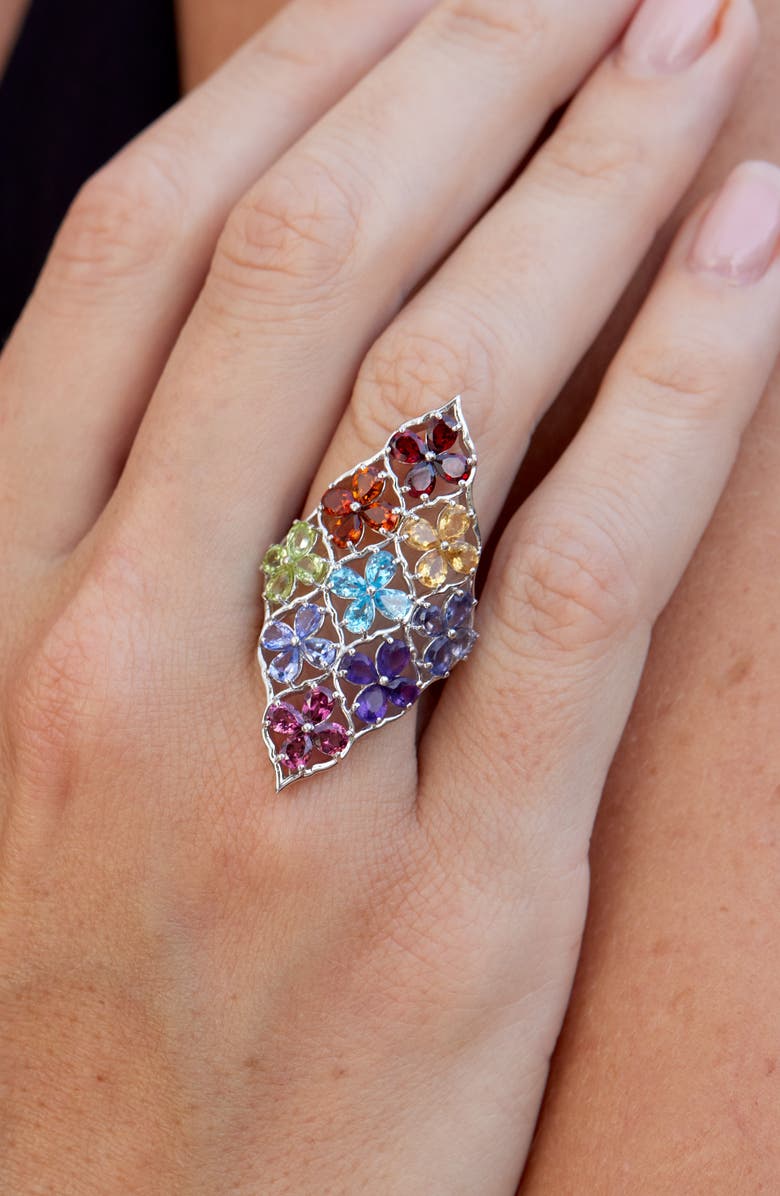 SAVVY CIE JEWELS Multi Stone Ring, Alternate, color, Multi Purple