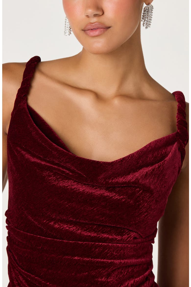 Berlyn Cowl Neck Velvet Camisole, Alternate, color, WINE
