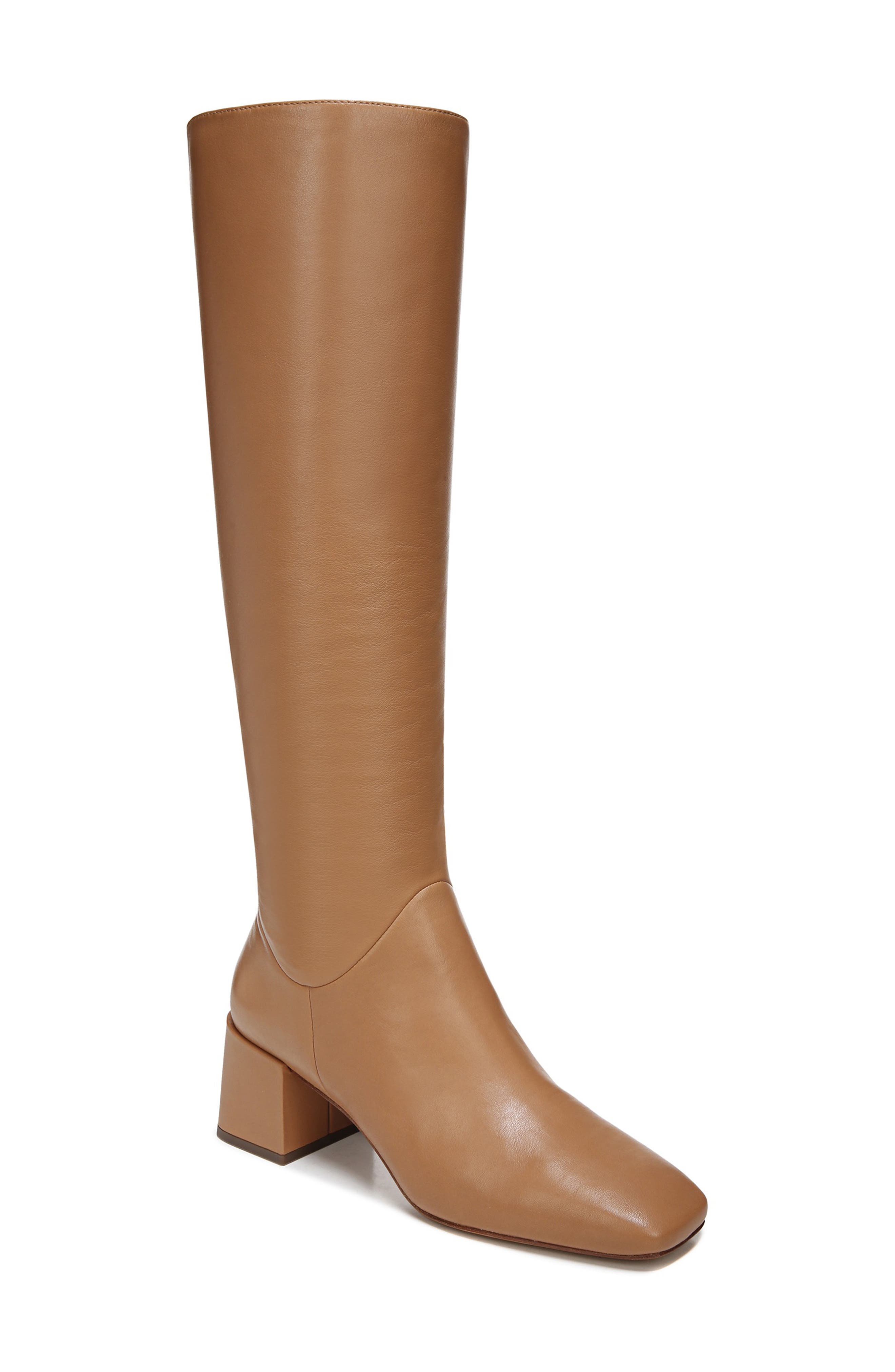 Kendra Knee High Boot, Main, color, TAN LEATHER