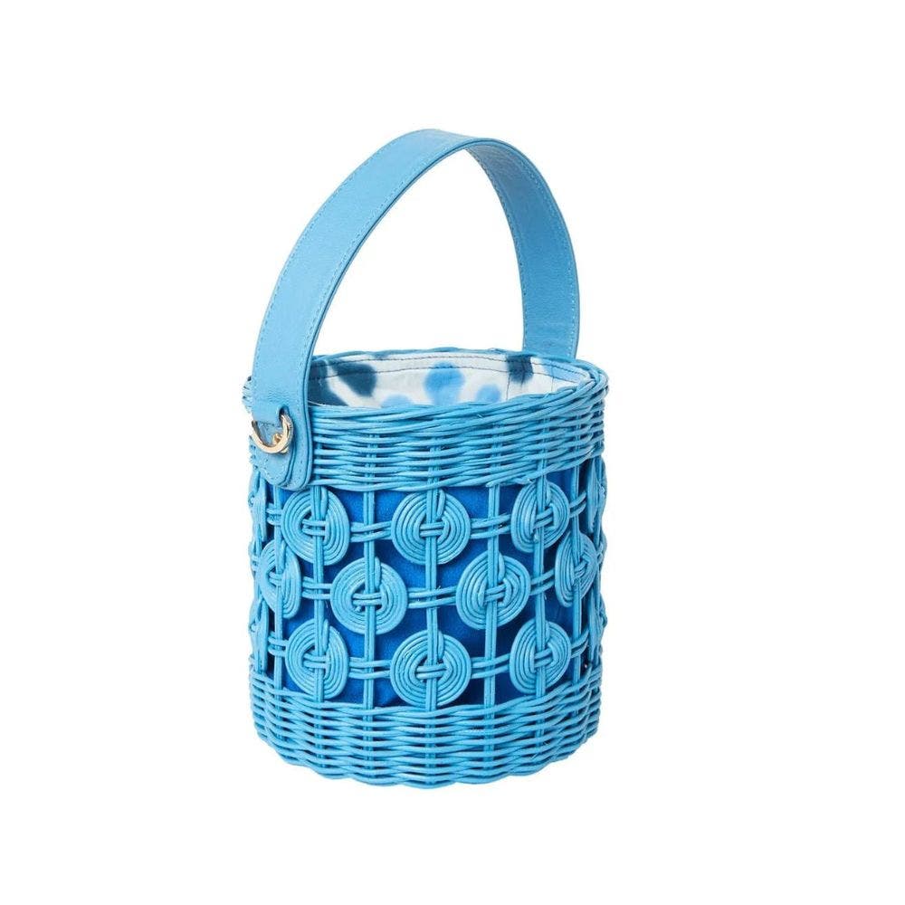 Maribella Wicker Bucket Bag, Main, color, Powder Blue