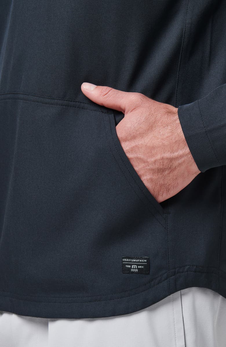 TravisMathew Hooded Quarter Zip Pullover, Alternate, color, Black Floral