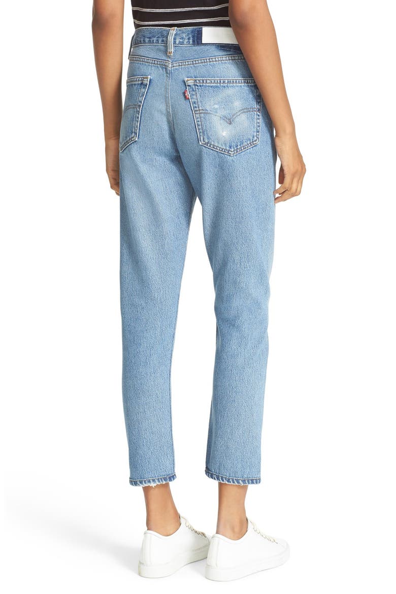 Reconstructed High Waist Ankle Crop Jeans, Alternate, color, NO DESTRUCTION