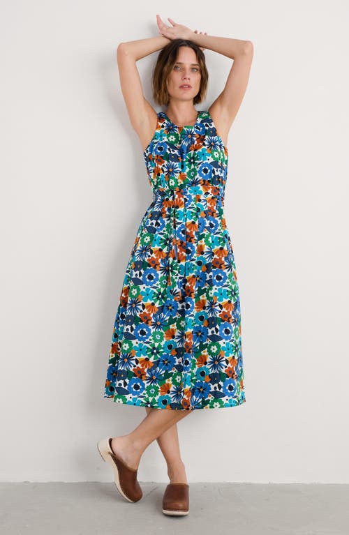 Seasalt Cornwall Belle Print Fit & Flare Dress In Blue