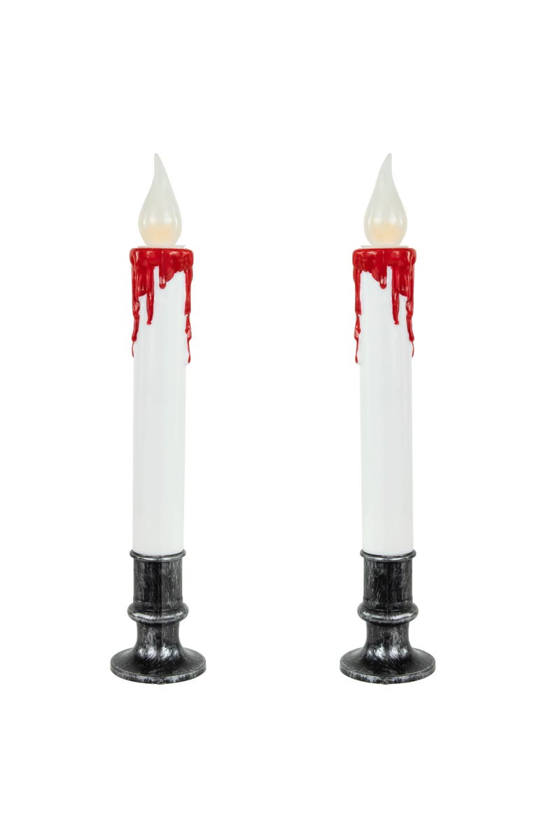 Northlight LED with Timer Dripping Blood Halloween Taper Candles - 9" - Set of 2, Main, color, 
