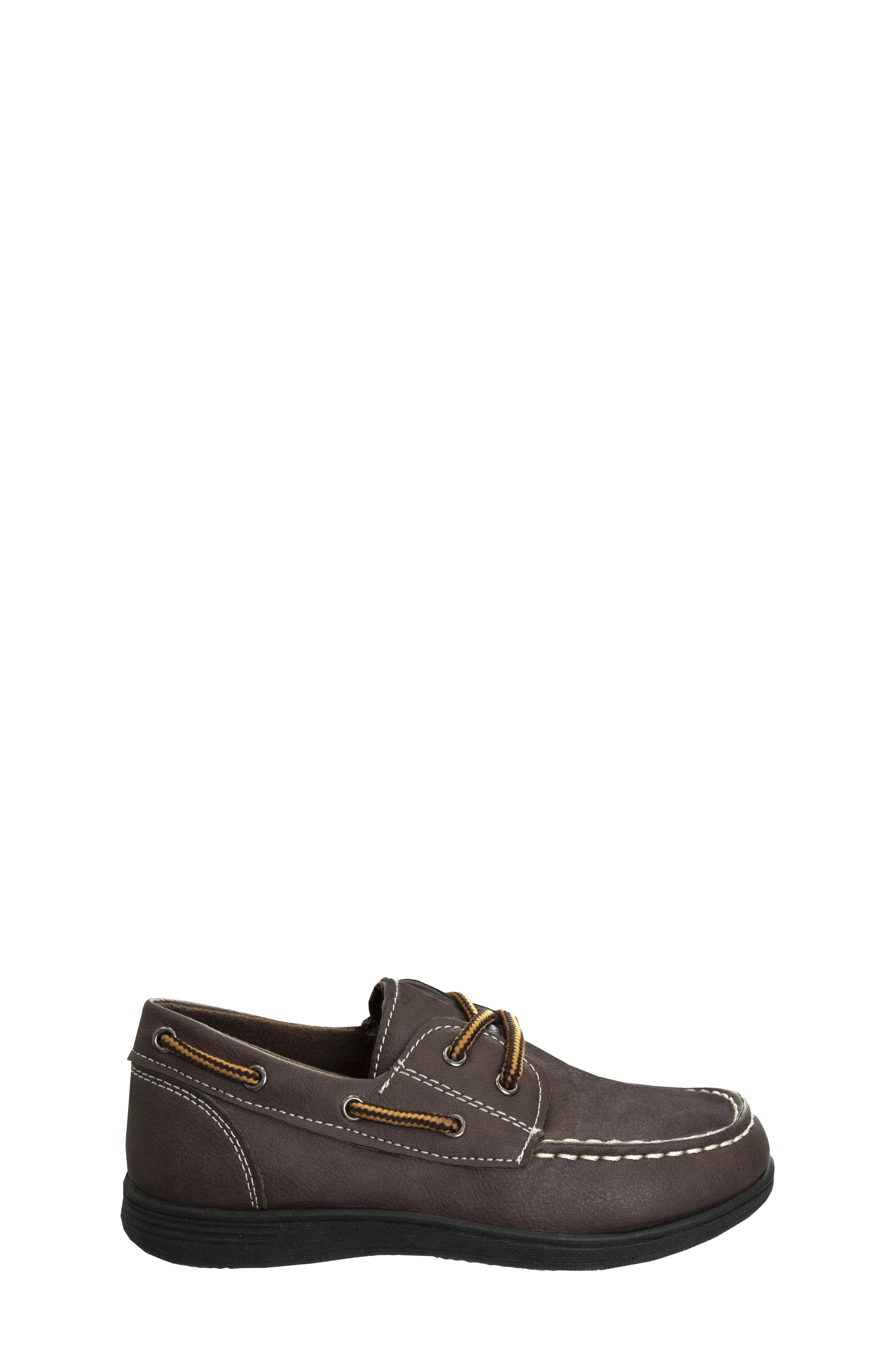 Kids' Casual Boat Shoe Loafer, Alternate, color, BROWN