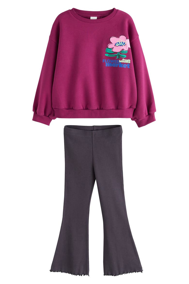 Kids' Flower Market 2-Piece Sweatshirt & Leggings Set, Main, color, PINK