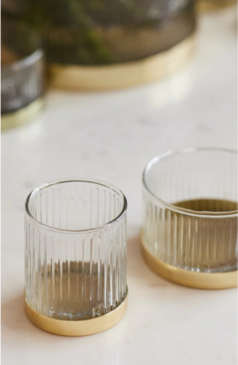 Fluted Glass Votive Set