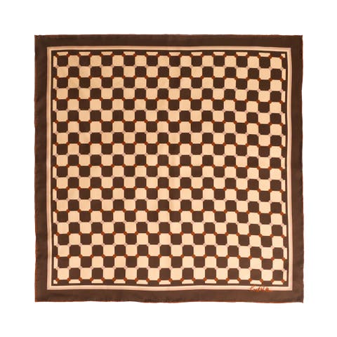 "Checkerboard" Silk Bandana Scarf