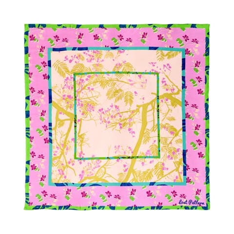 "Floral Tapestry" Large Silk Scarf
