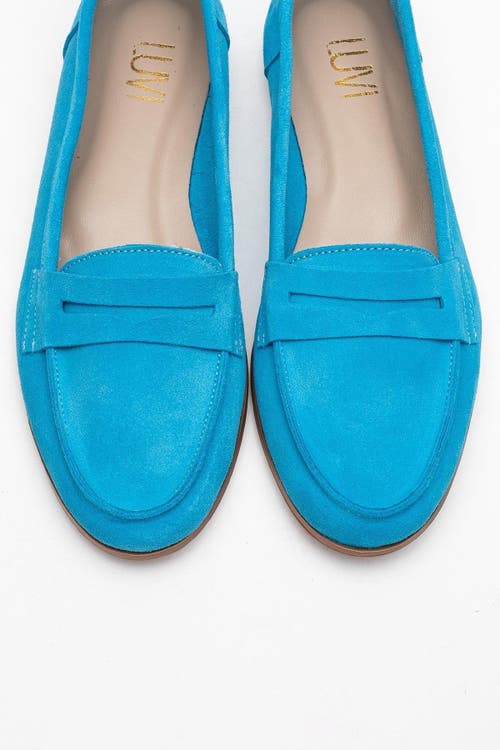 Forever & Always Shoes Dorothy Leather Loafer In Blue