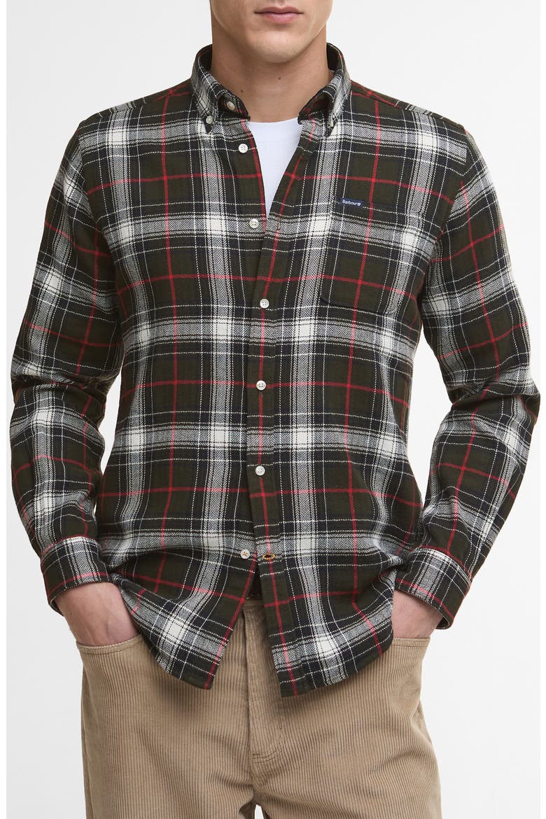 Whernside Tailored Button-Down Shirt, Main, color, OLIVE