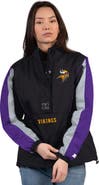 STARTER Women's Starter Black/Purple Minnesota Vikings Thursday Night Gridiron Half-Zip Jacket