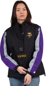 STARTER Women's Starter Black/Purple Minnesota Vikings Thursday Night Gridiron Half-Zip Jacket