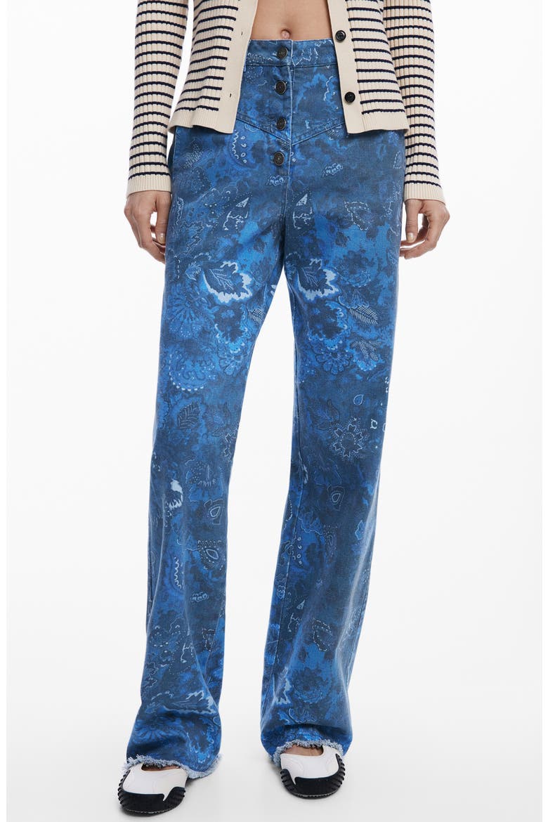 Low Rise Frayed Hem Flare Leg Jeans, Main, color, LIGHT BLUE