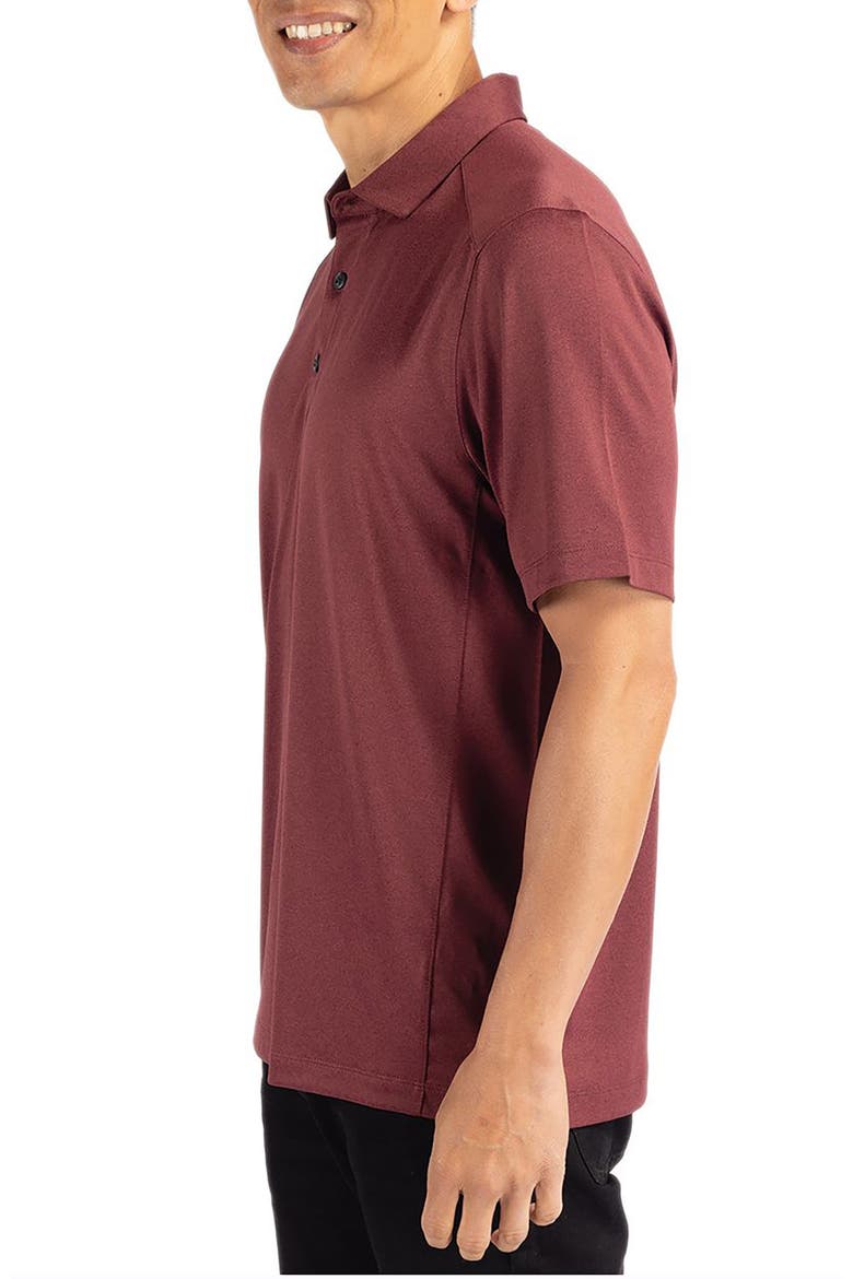 Forge Recycled Blend Polo, Alternate, color, DARK BORDEAUX HEATHER