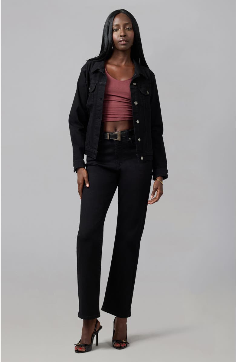 Lola Denim Gabriella Classic Denim Jacket, Alternate, color, Black