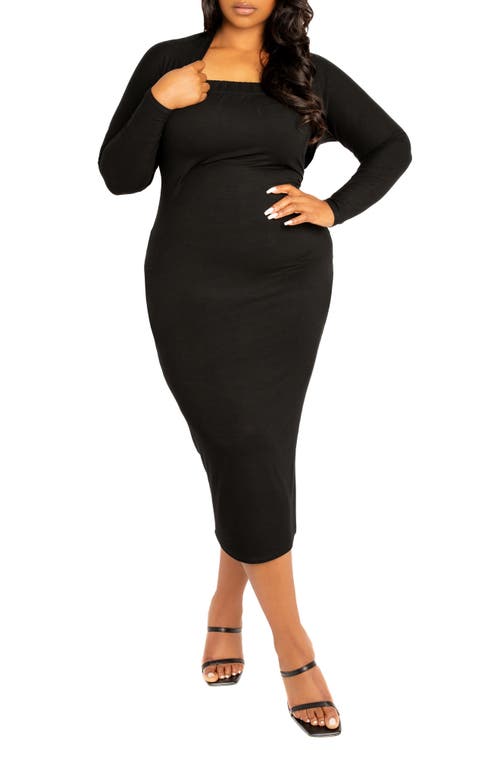Buxom Couture Modal Tube Dress & Shrug In Black