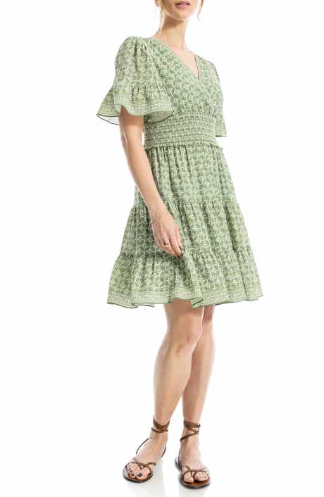 MAX STUDIO Short Bell Sleeve Fit & Flare Dress