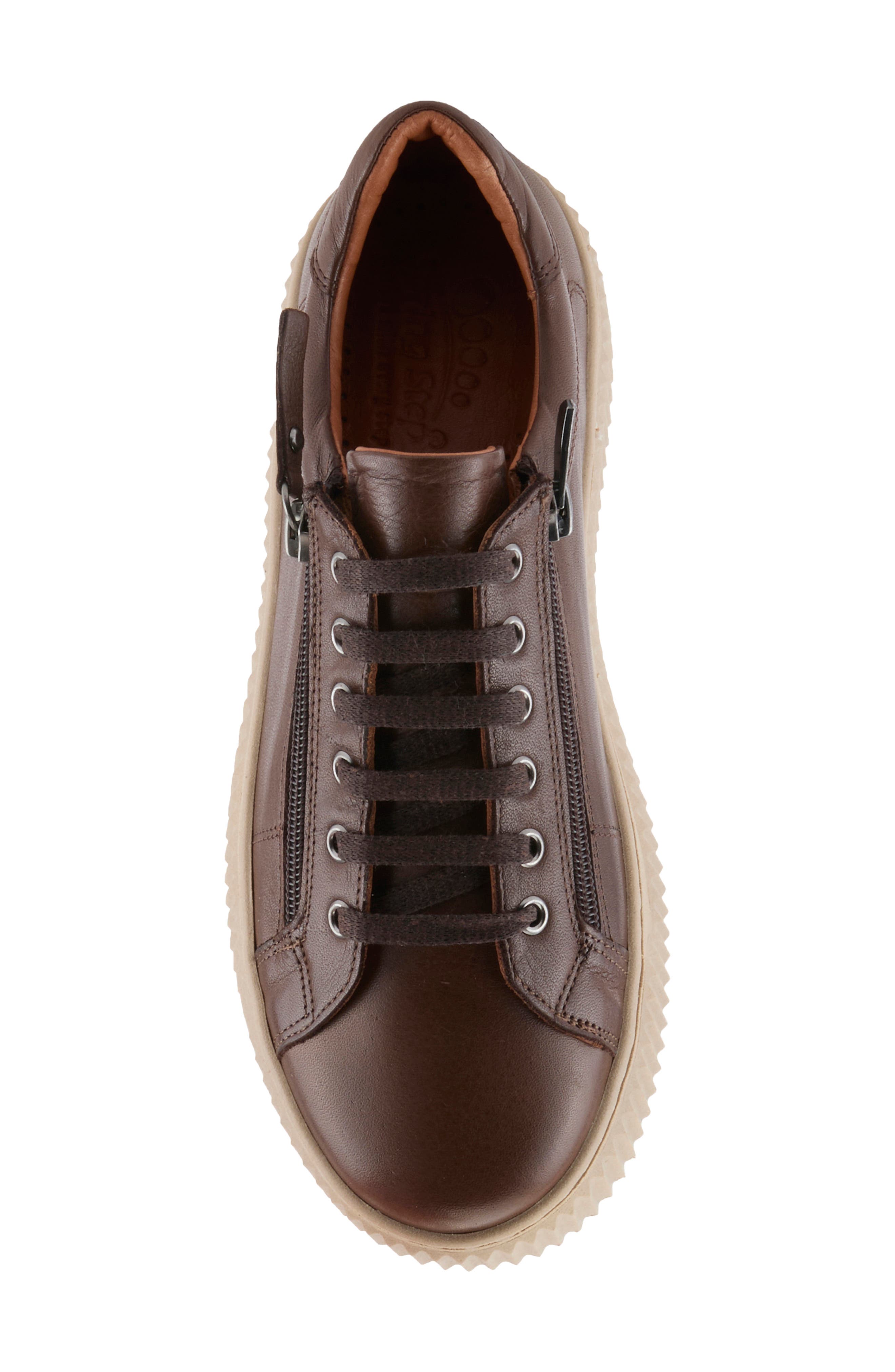 Vibe Leather Sneaker, Alternate, color, BROWN