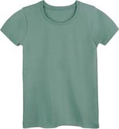Mightly Organic Cotton Short Sleeve Ribbed Scoop Neck Tee