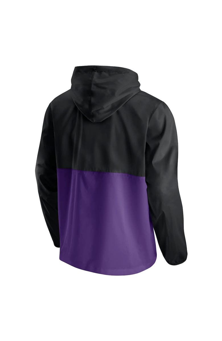 FANATICS Men's Fanatics Branded Black/Purple Sacramento Kings Anorak Block Party Windbreaker Half-Zip Hoodie Jacket, Alternate, color, 