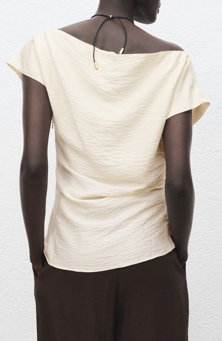 MANGO Asymmetric One-Shoulder Top, Alternate, color, White