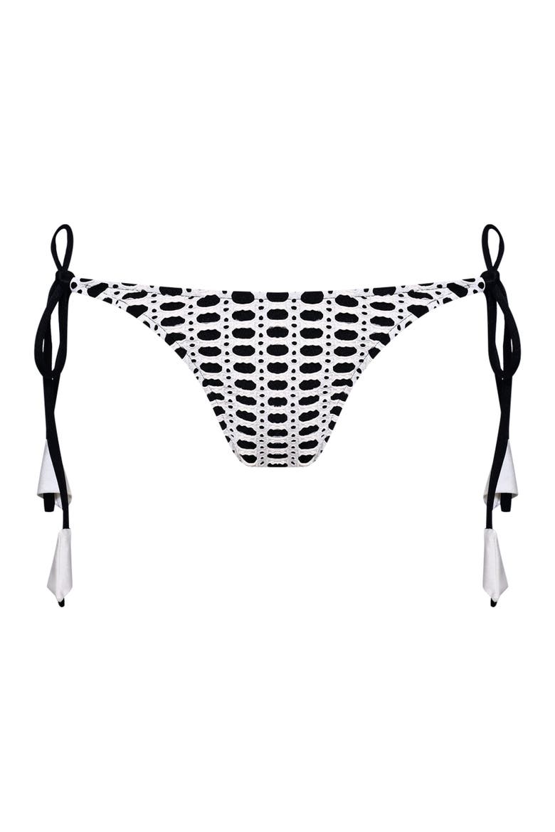 Selene Mesh Color Block Bikini Bottom, Alternate, color, BLACK / OFF WHITE