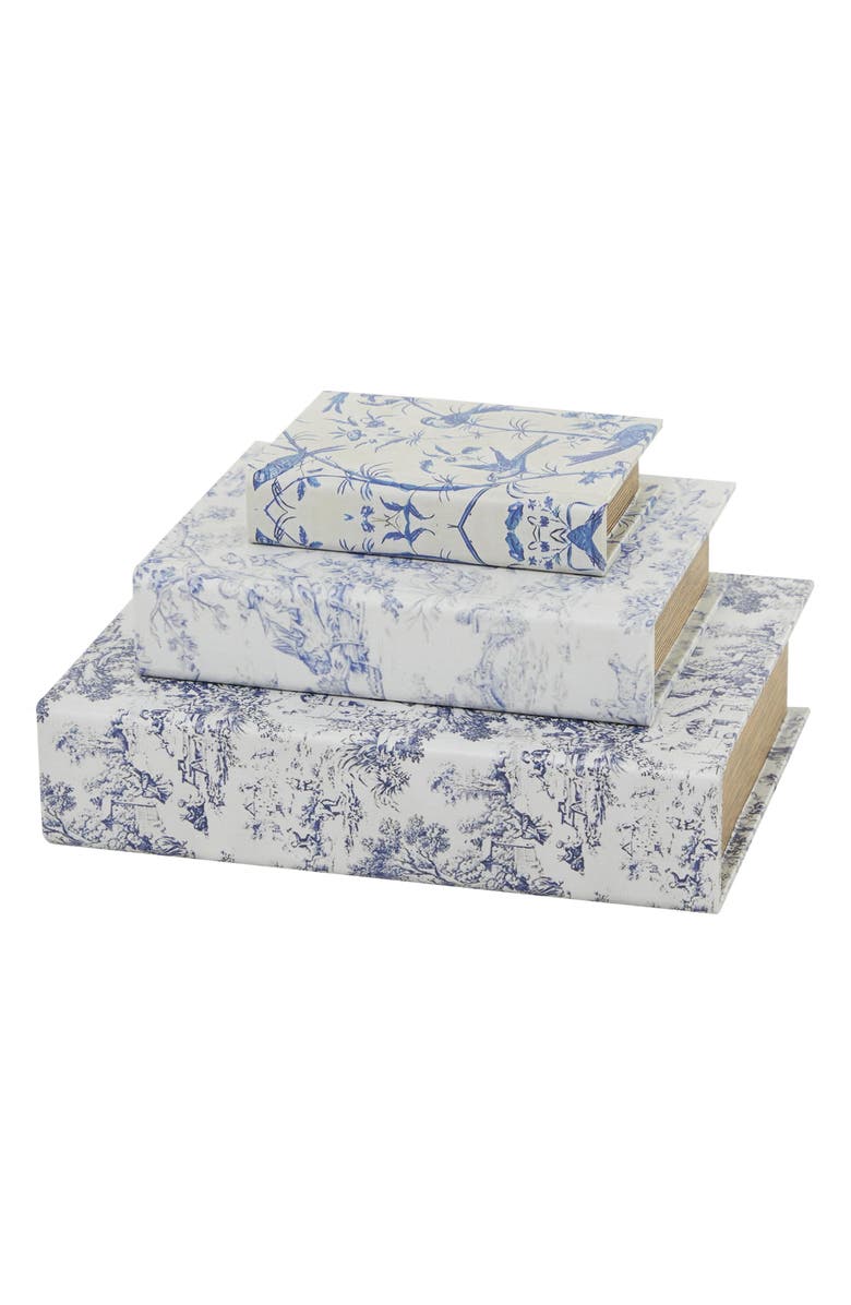 SONOMA SAGE HOME Set of 3 Faux Book Boxes, Alternate, color, White