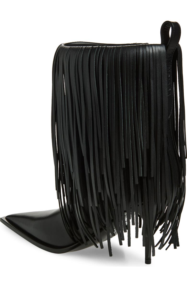 Balenciaga Avenue Fringe Pointed Toe Boot, Alternate, color, Black