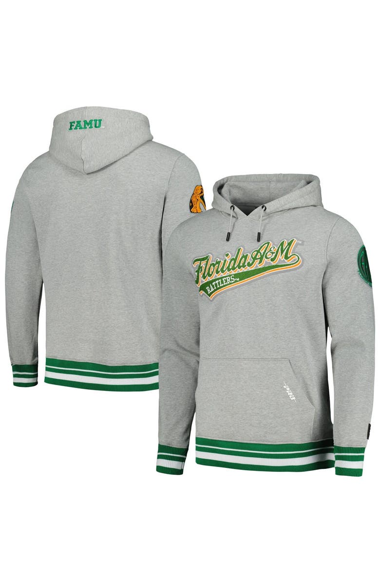 PRO STANDARD Men's Pro Standard Heather Gray Florida A&M Rattlers Script Tail Pullover Hoodie, Alternate, color,
