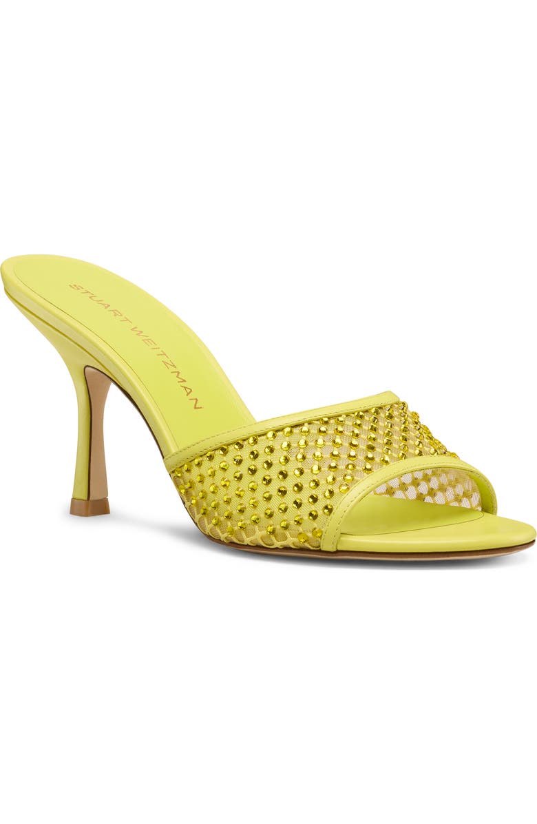 Stuart Weitzman Bareitall Shine Mesh Sandal, Main, color, Citrine