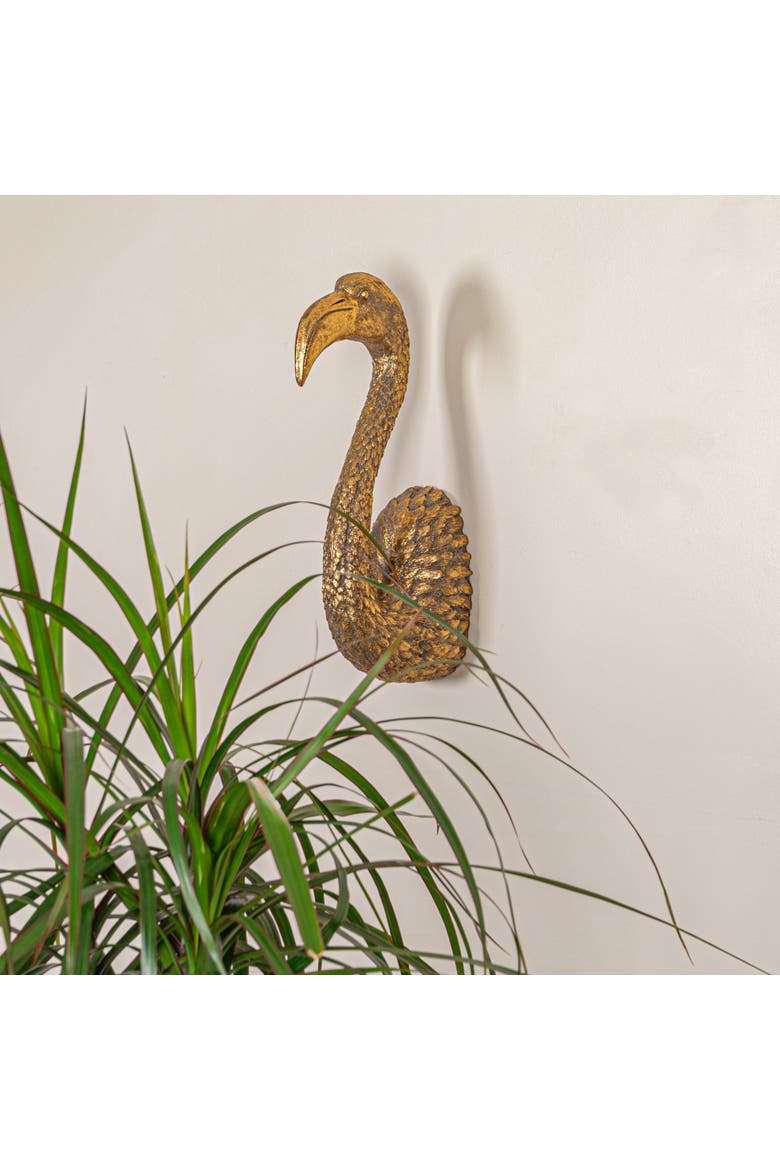 Decorative Resin Bird Bust Wall Decor, Gold, Alternate, color, Gold