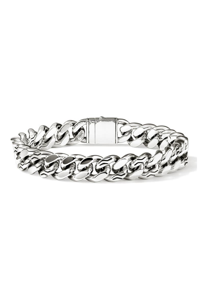 Curb Chain Bracelet, Main, color, STERLING SILVER