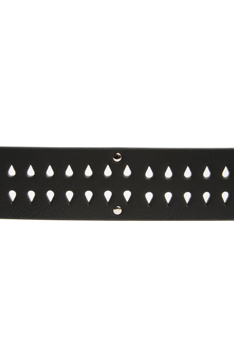 Linea Pelle Perforated Tiny Stud Belt, Alternate, color, Black