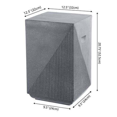 Jonathan Y Adrian 20.75" Contemporary Minimalist Square Indoor/outdoor Accent Table In Gray Terrazzo