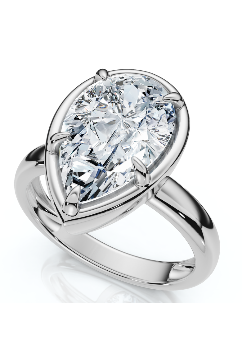 Certified 3Ct Pear Alissa Engagement Solitaire Ring 14k Gold or Pt Lab Grown, Alternate, color, 14k White Gold