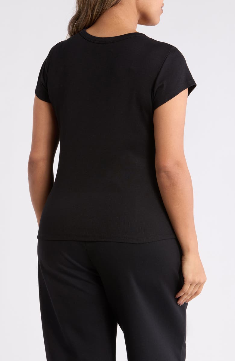 Eileen Fisher Rib Crewneck Organic Cotton T-Shirt, Alternate, color, Black