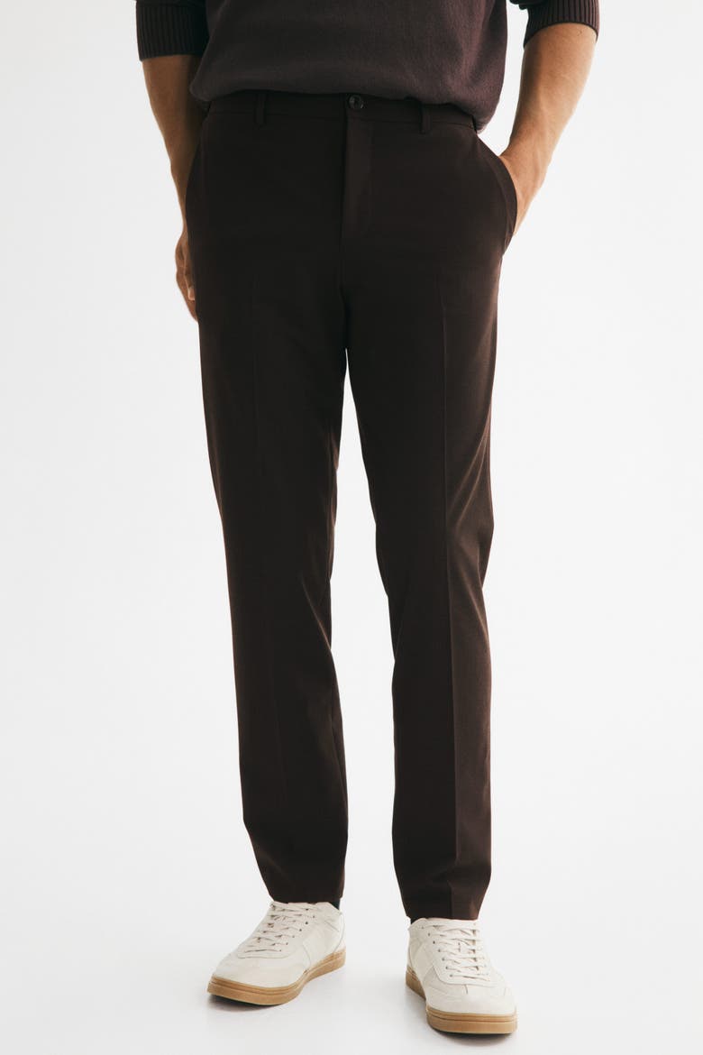 Slim-Fit Tailored Pants, Alternate, color, Dark brown