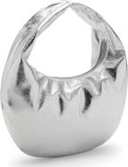 MANGO TEEN Metallic Faux Leather Top Handle Bag