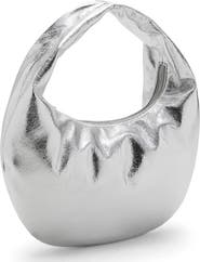 MANGO TEEN Metallic Faux Leather Top Handle Bag