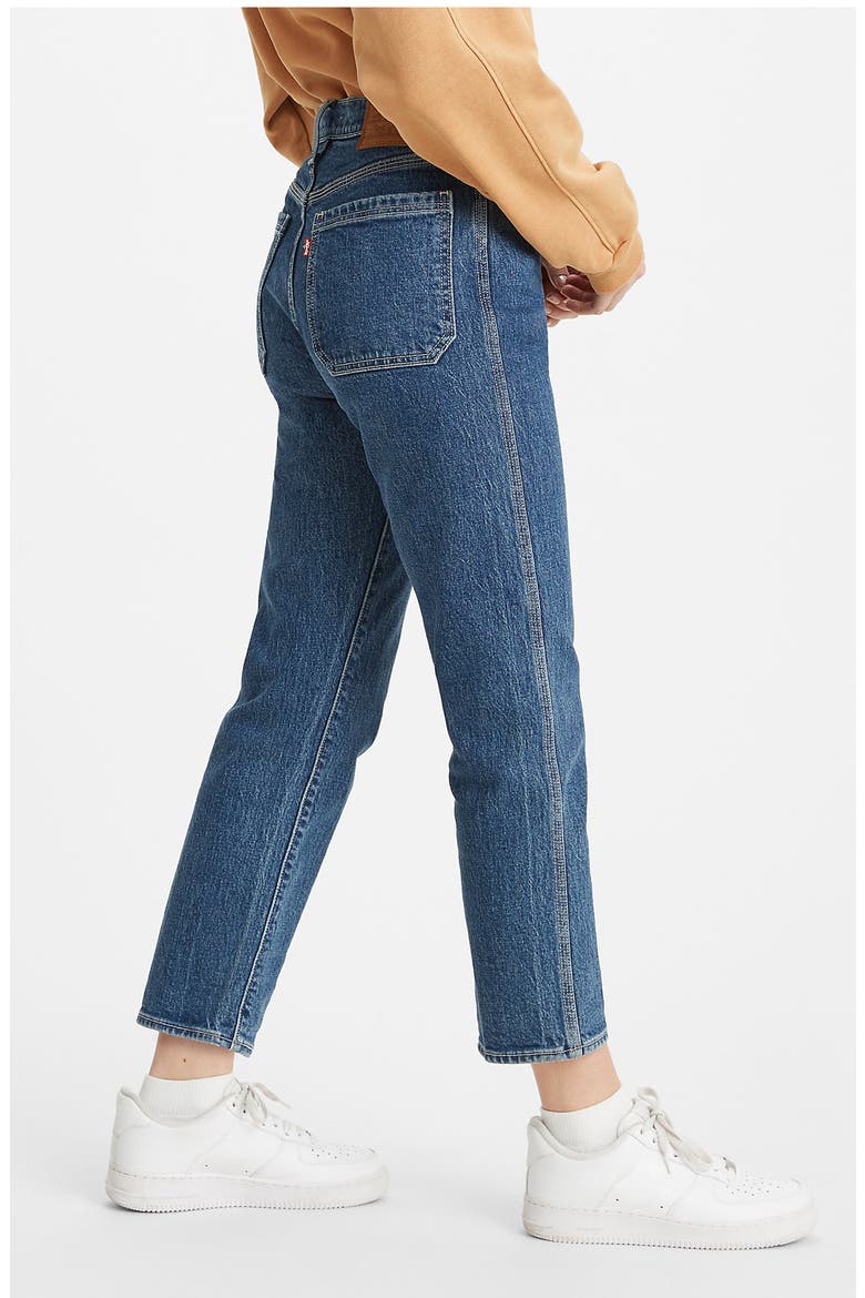 Levi's® Wedgie High Waist Crop Straight Leg Jeans, Alternate, color, MIDDLE SISTER