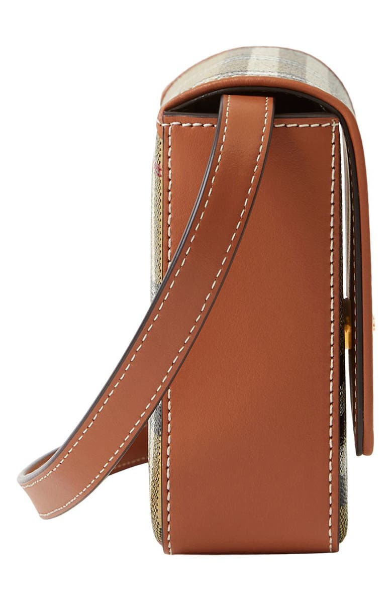 Burberry Hampshire Check Coated Canvas Crossbody Bag, Alternate, color, Vintage Check/ Briar Brown