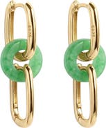 seree Della Convertible link small gold jade earrings