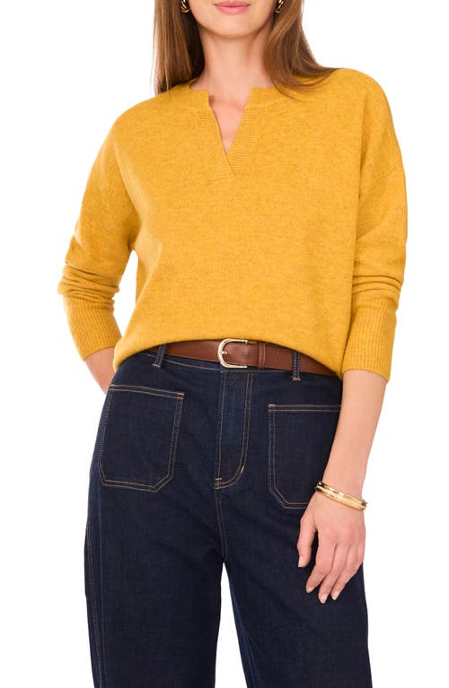 Vince Camuto Drop Shoulder V-neck Sweater In Yellow