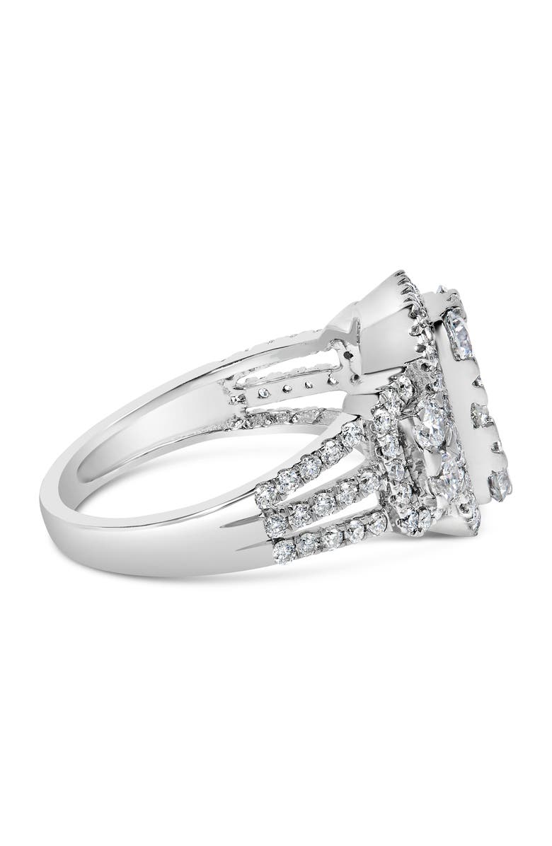 Haus of Brilliance 14K White Gold 2 1/4 Cttw Diamond Cocktail Cluster Ring, Alternate, color, White