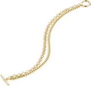 Sterling Forever Anya Double Chain Toggle Bracelet