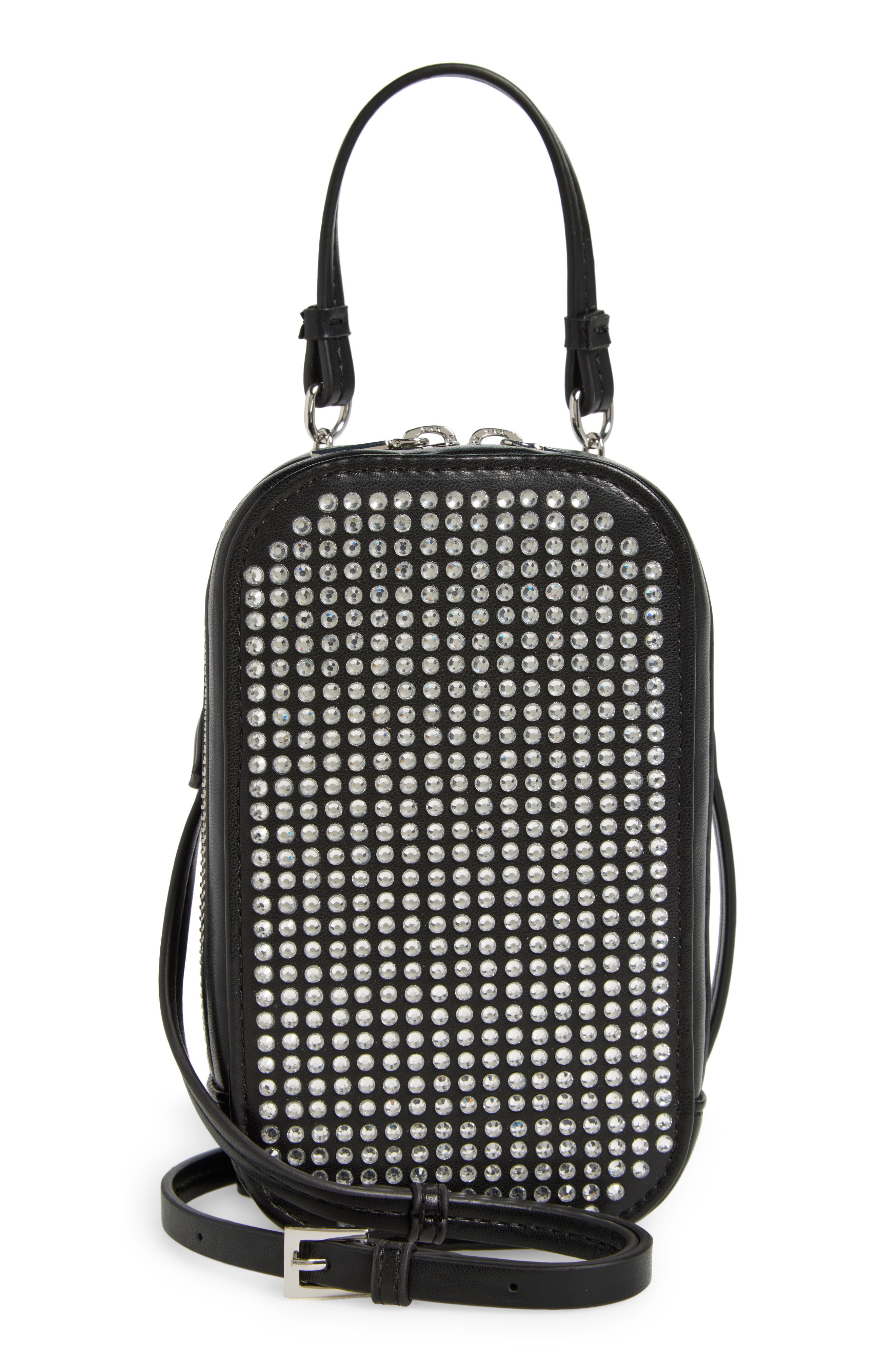 Rebecca Minkoff Crystal Stud Phone Crossbody Bag, Main, color, 