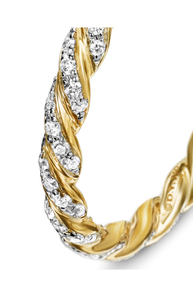 David Yurman Pavé Petite Diamond Band Ring, Alternate, color, Yellow Gold/ Diamond