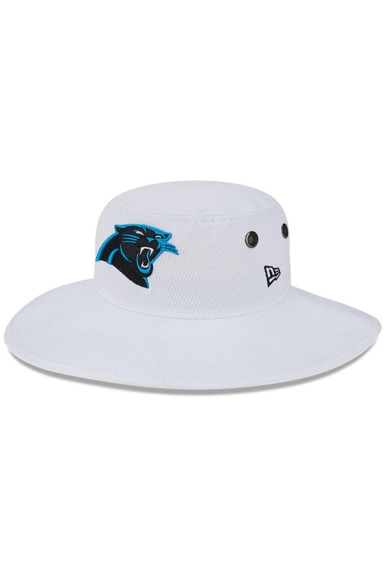 Men's New Era White Carolina Panthers 2023 NFL Training Camp Panama Bucket Hat, Main, color, White