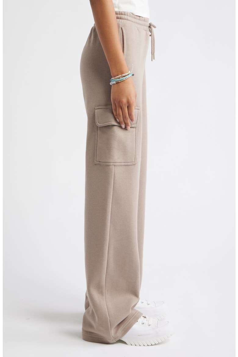 Baggy Wide Leg Cargo Sweatpants, Alternate, color, GREY FUNGI